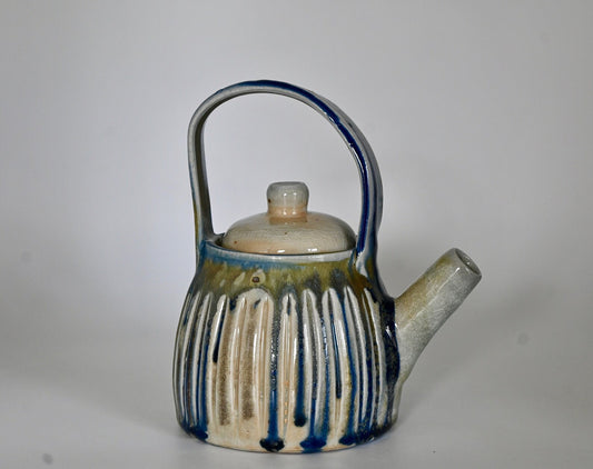 Shino & Blue Ash Teapot